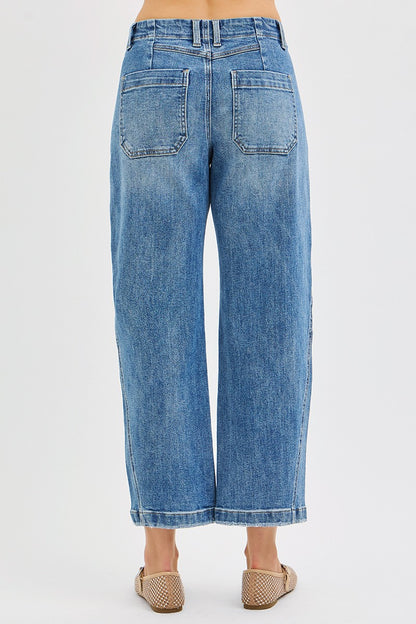 Lia Cropped Barrrel Jeans by Risen