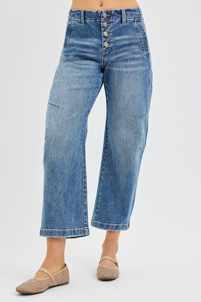 Lia Cropped Barrrel Jeans by Risen