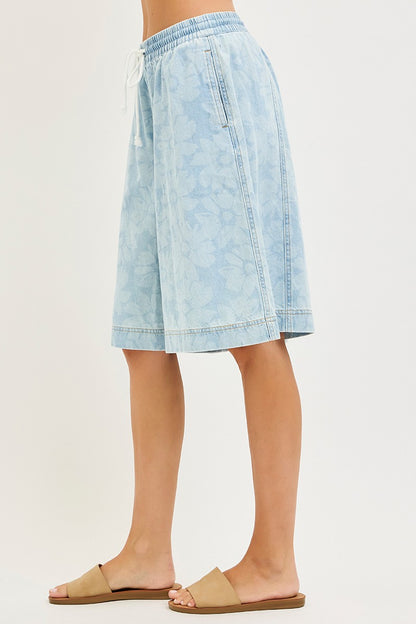 Coco Jorts in Floral Light Wash by Risen