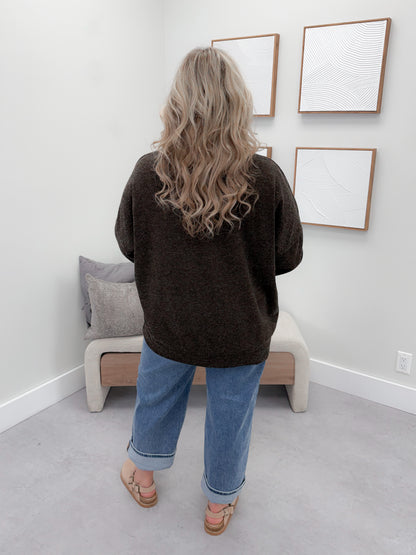 Loft Long Sleeve in Coffee (Curvy Only)