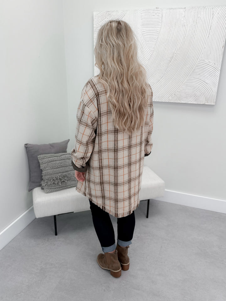 Ray Plaid Shacket in Mixed Natural