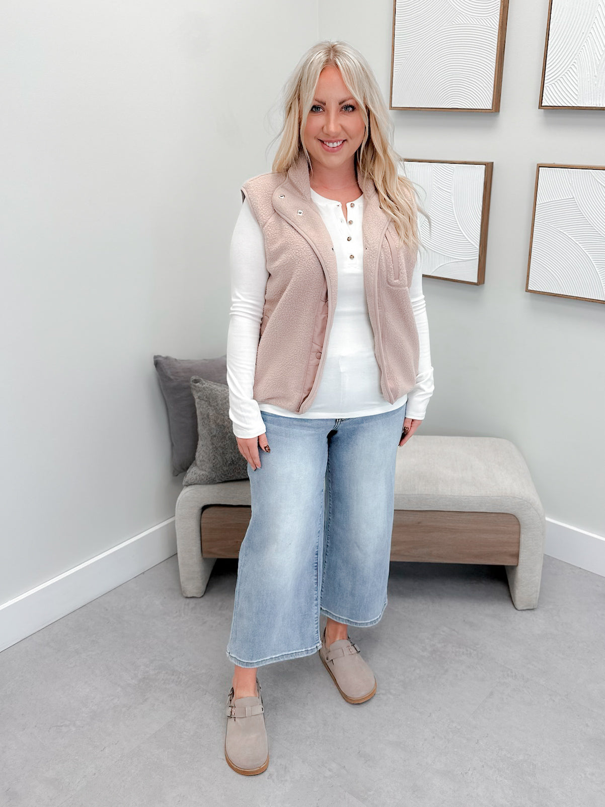 Blairmore Fleece Vest in Blush
