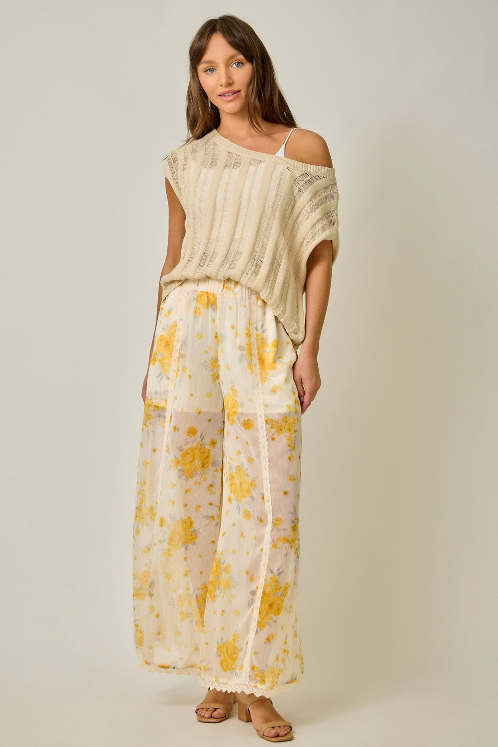 Yellow Rose Pants in Ivory