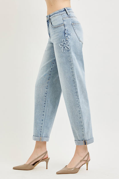 DeDe Barrel Leg Jeans by Risen