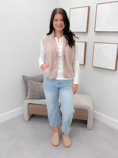 Blairmore Fleece Vest in Blush