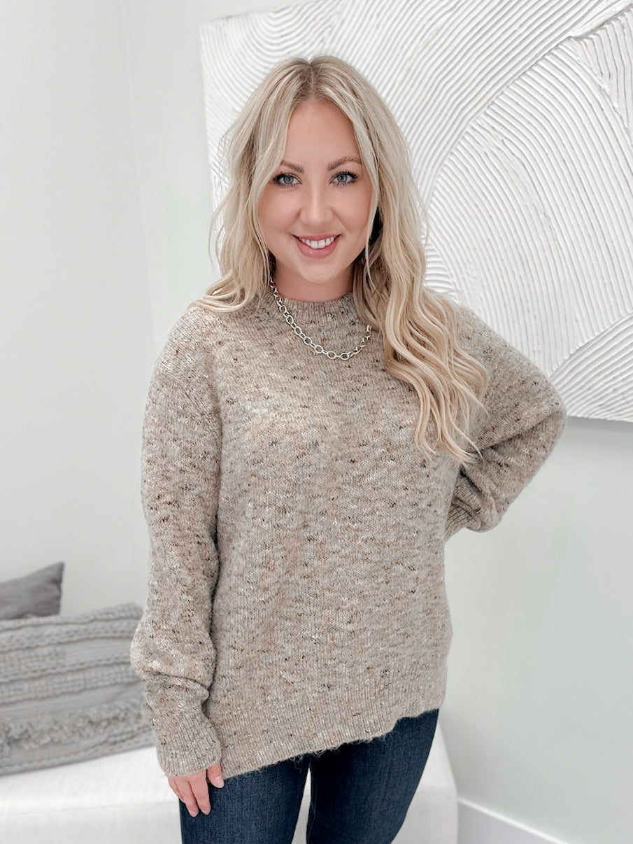Imogen Sweater in Melange Taupe