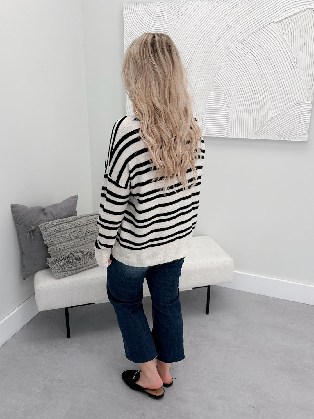 Rika Sweater in Striped Cream