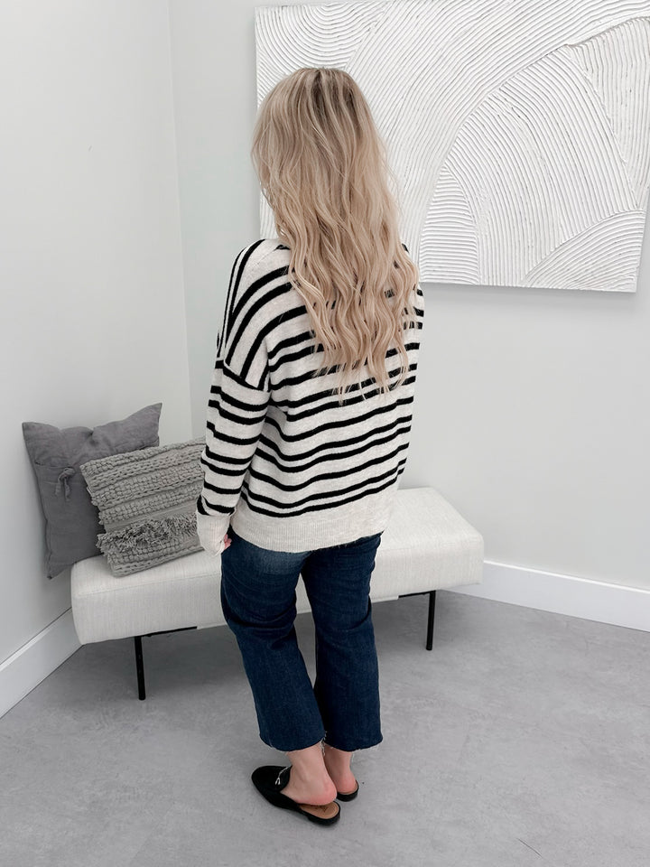 Rika Sweater in Striped Cream