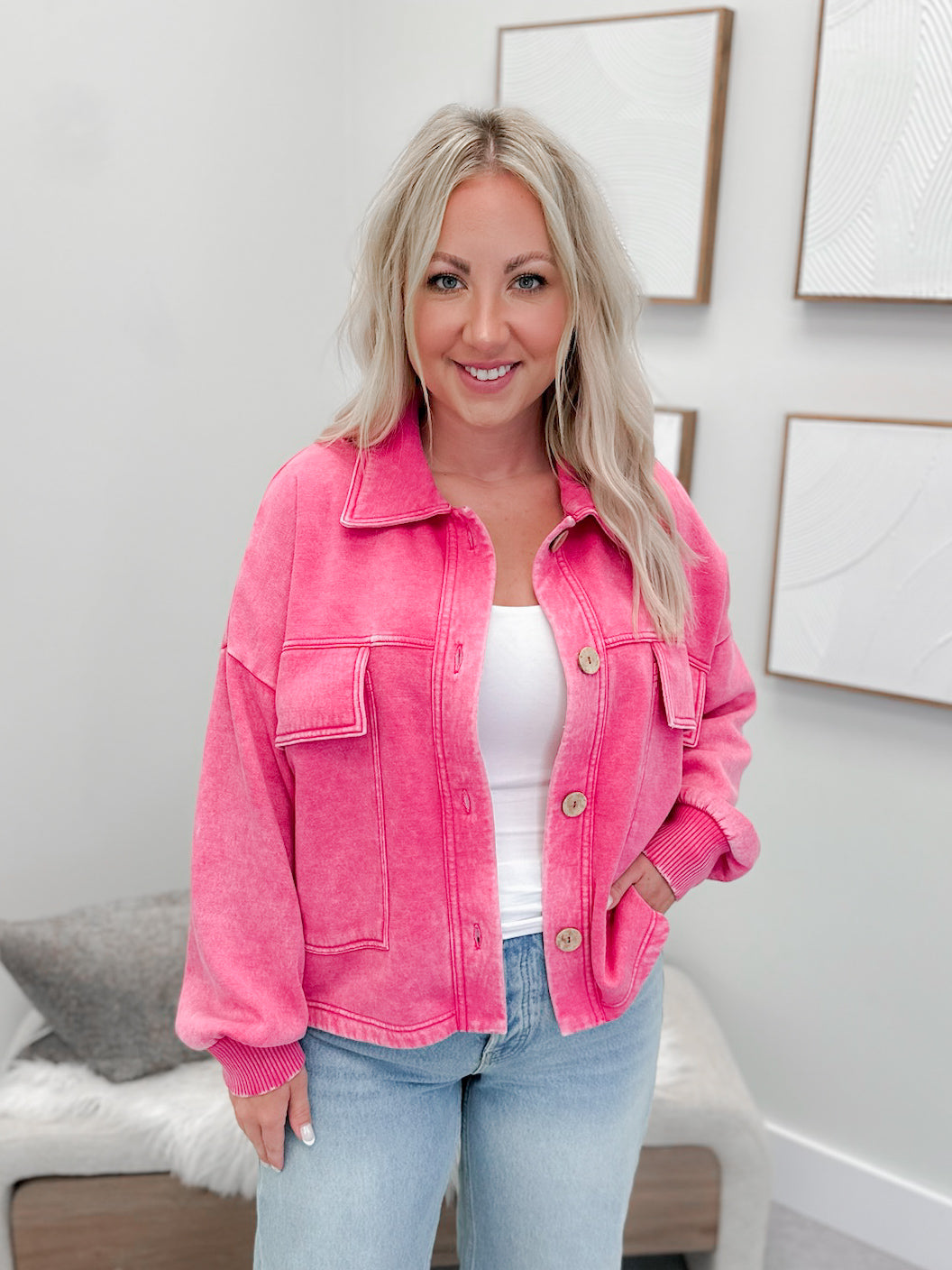 Logan Shacket in Pink
