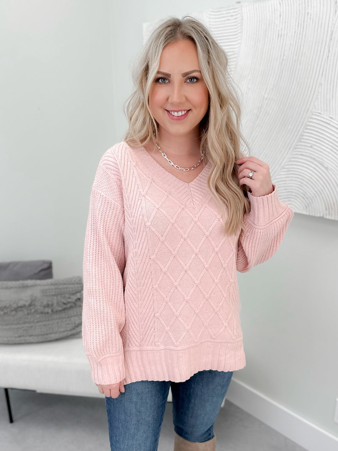 Birdie Sweater in Rose Pink