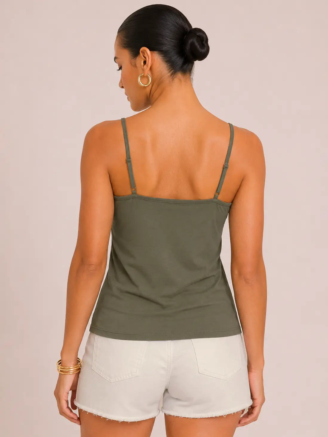 Flawless Fit Spaghetti Strap Tank in Olive
