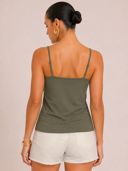 Flawless Fit Spaghetti Strap Tank in Olive
