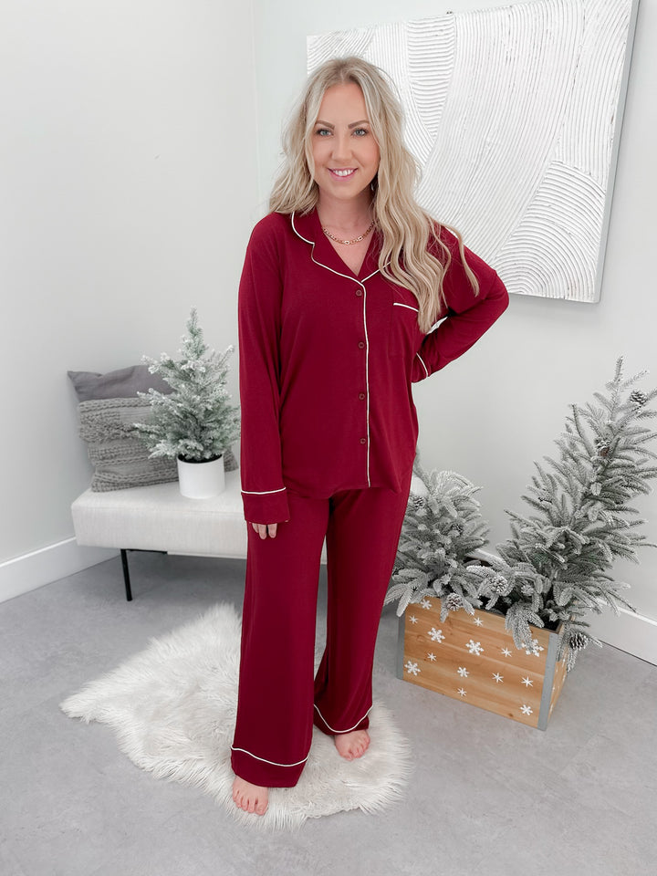 Slumber PJ Set in Burgundy