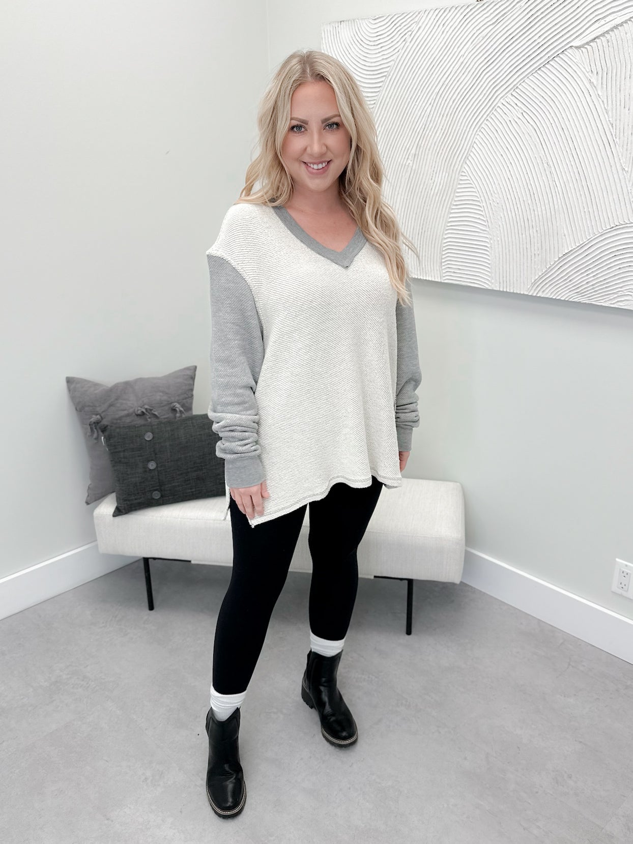 Noah Pullover in Mixed Grey - Small