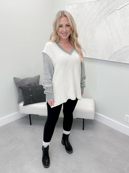 Noah Pullover in Mixed Grey - Small