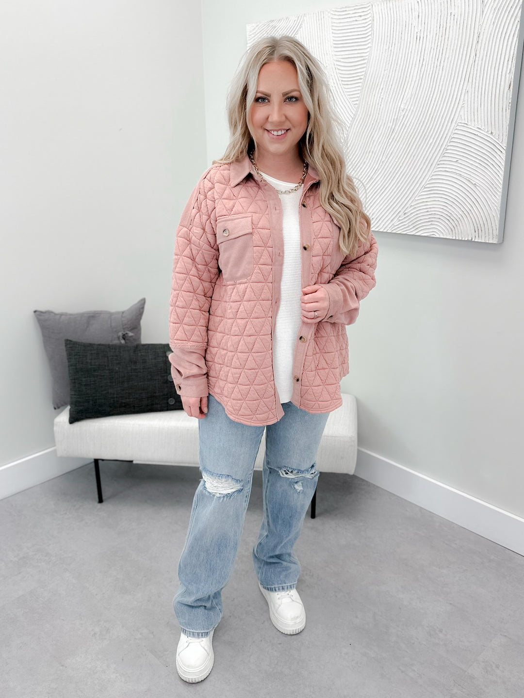 Quinny Shacket in Blush