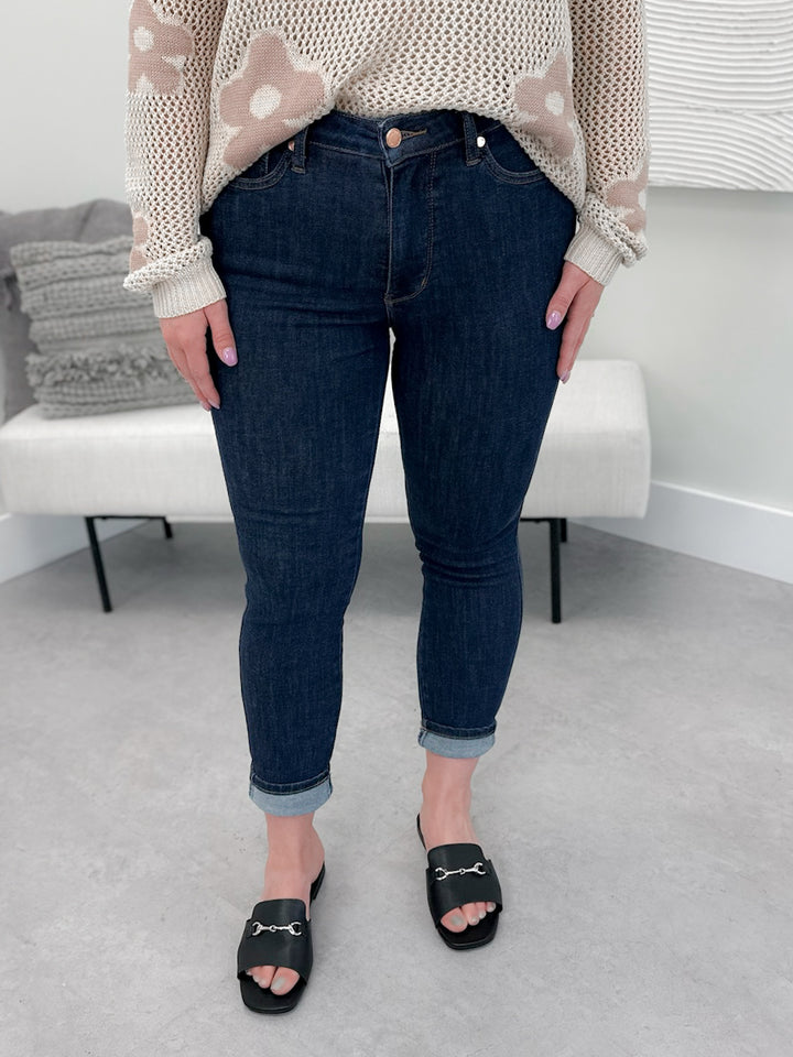 Fischer Tummy Control Dark Wash by Judy Blue