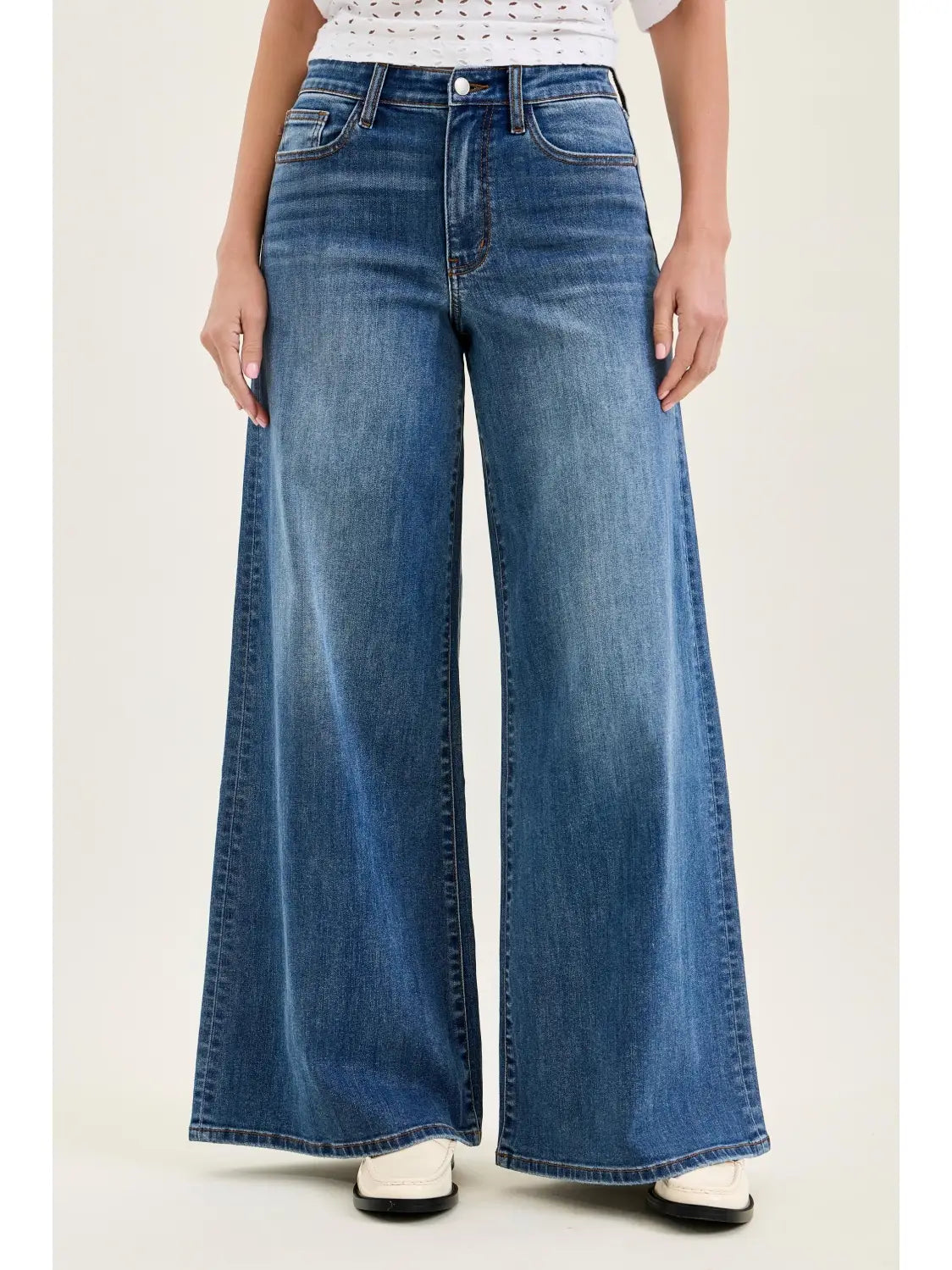Burnett High Waist Pallazzo Jeans By Judy Blue