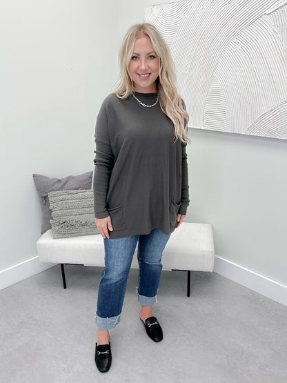 229 Pocket Sweater in Iron by Twenty Nine The Label