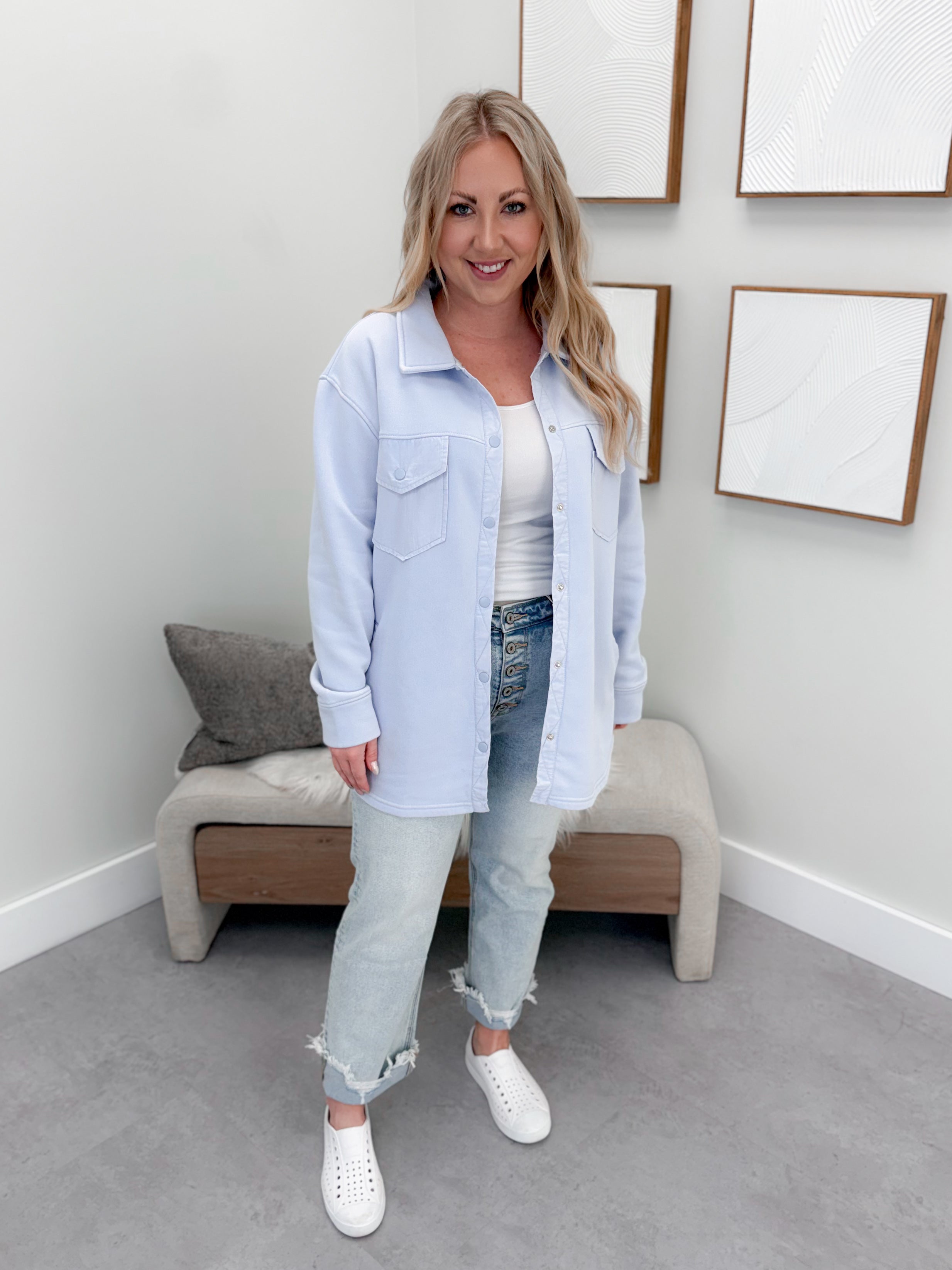 Daybreak Shacket in Blue