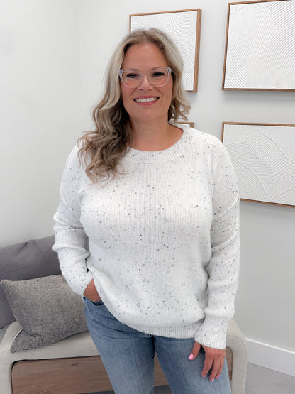 Britton Speckled Sweater in Ivory