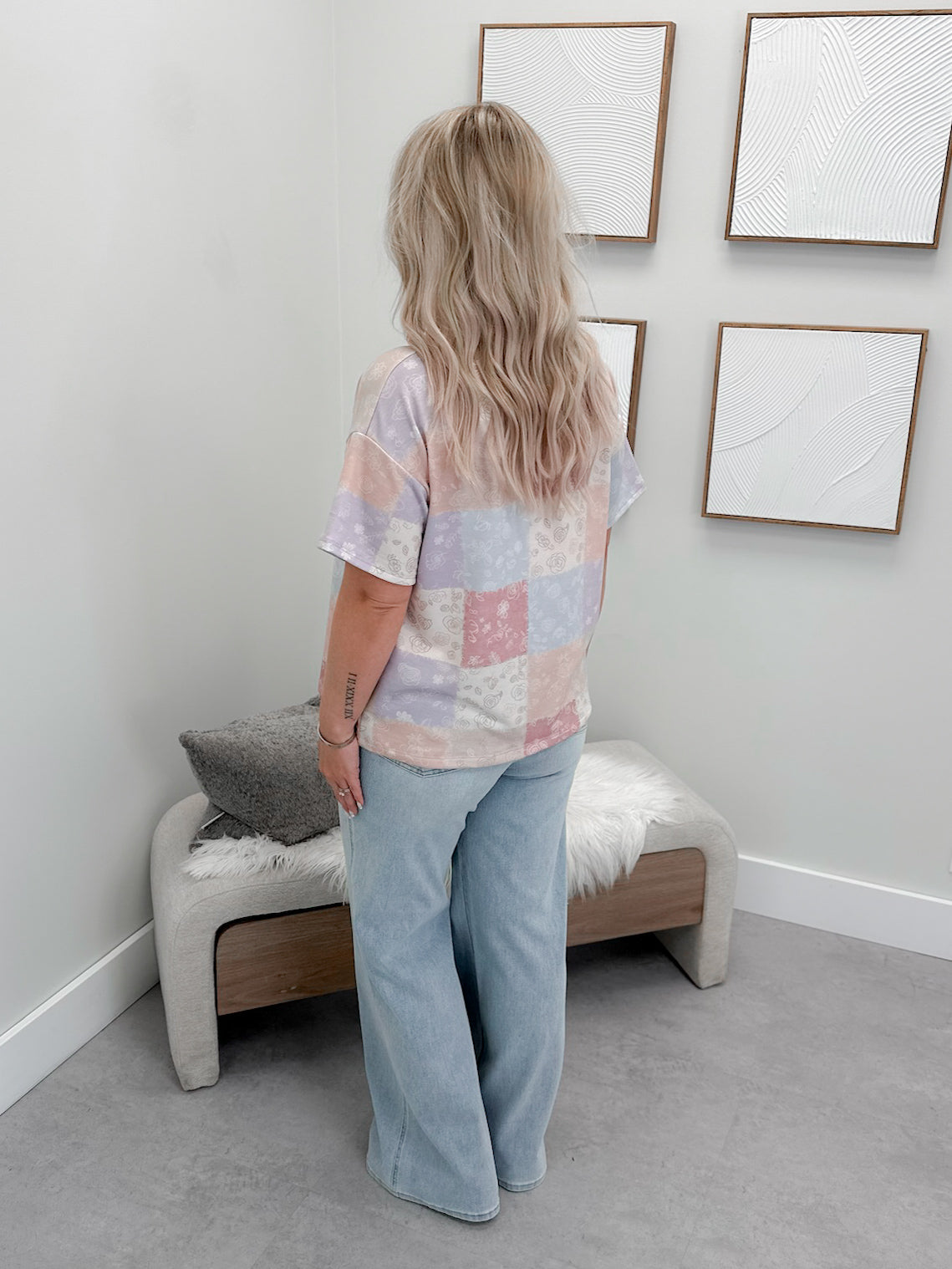 Tavie Patchwork Tee in Oat