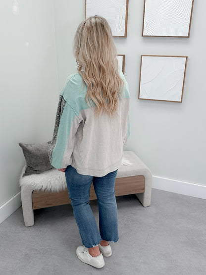 Georgia Top in Mint Grey