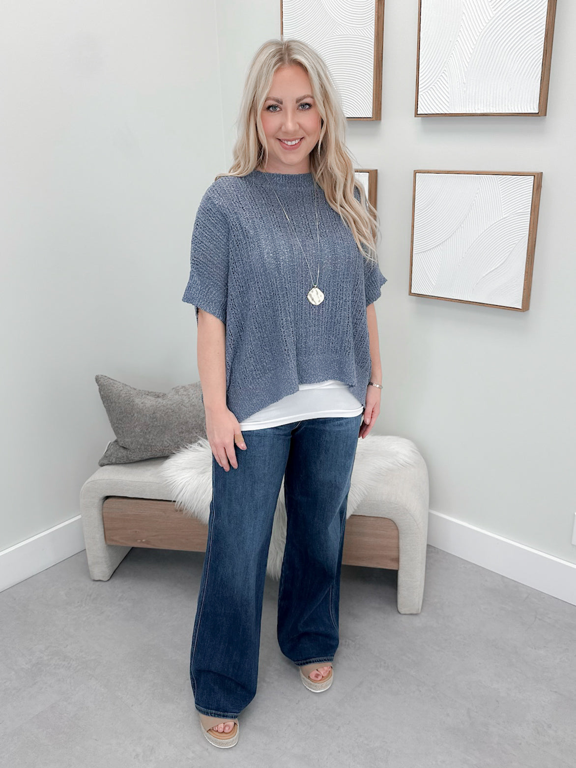 Delilah Sweater in Denim Blue