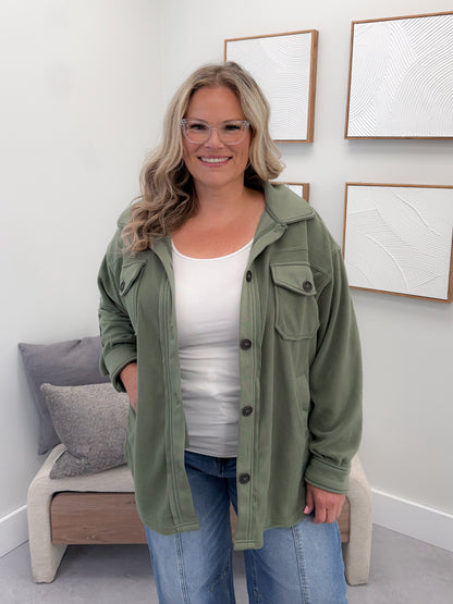Vesta Shacket in Olive