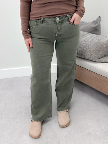 Leset Mid Rise Tummy Control Jeans in Burnt Olive