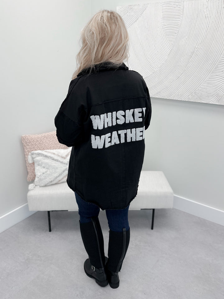 Whiskey Weather Shacket in Black