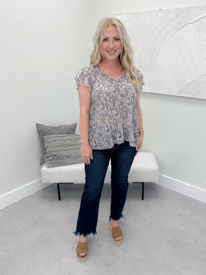 Petal Paradise Top in Blue Lavender
