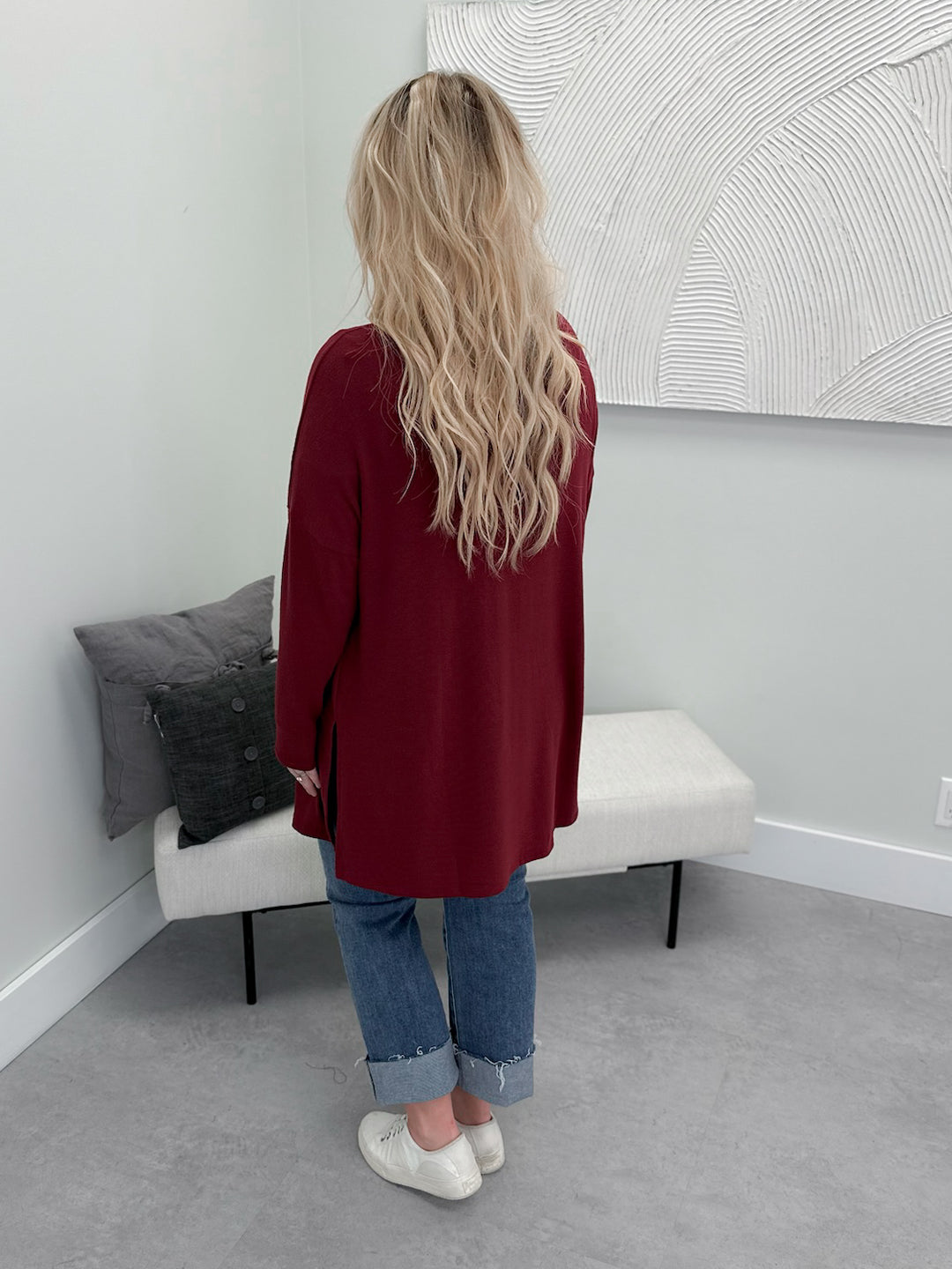 Tobin Cardigan in Wine