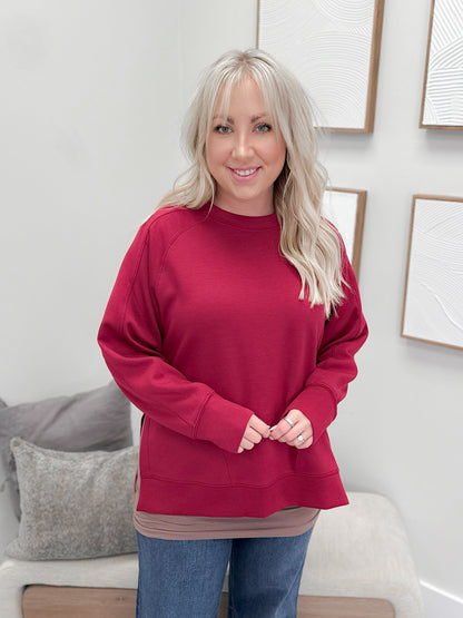 Willow Scuba Pullover in Cabernet