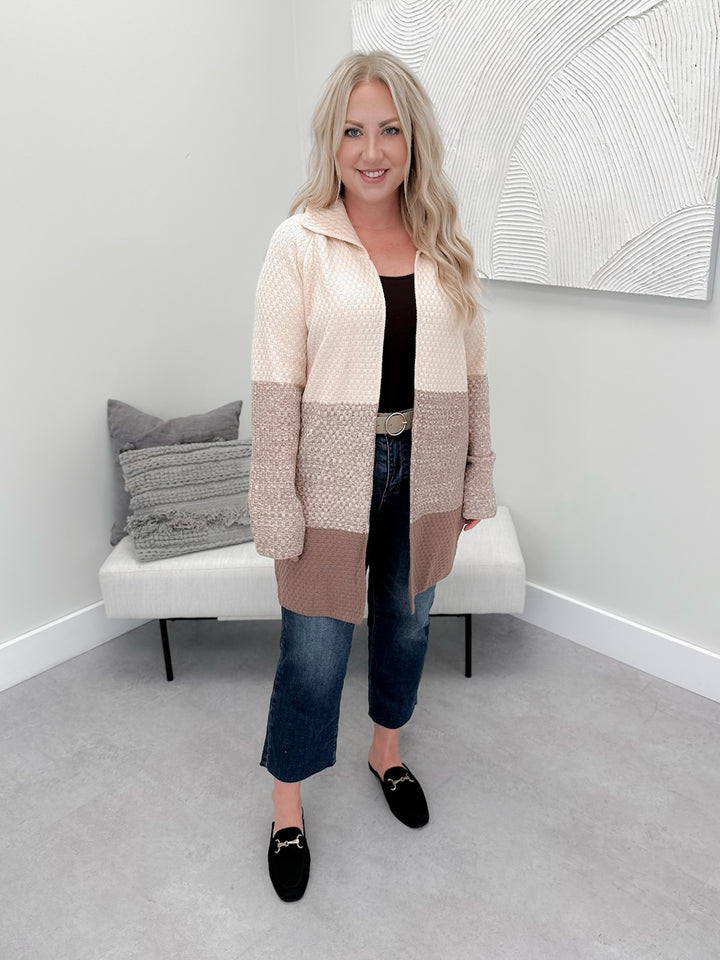 Colins Colour Block Cardigan in Natural