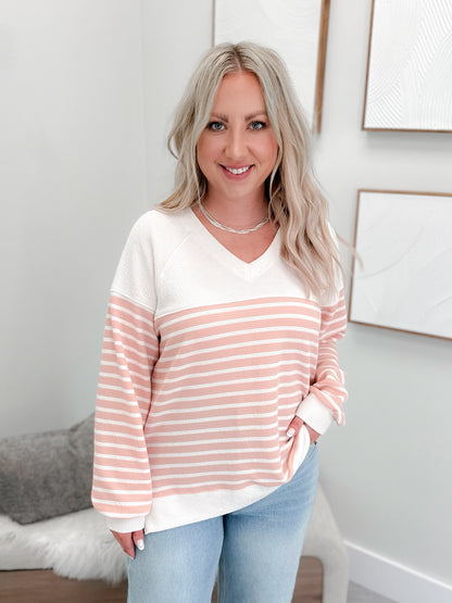 Orson Pullover in Rose Stripe