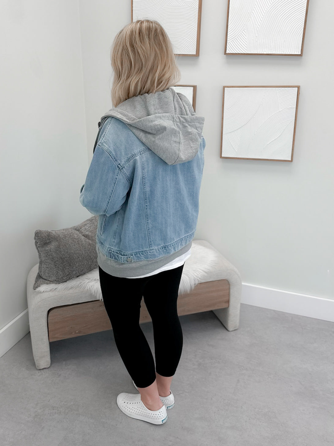 Darby Layered Look Denim Jacket by Risen
