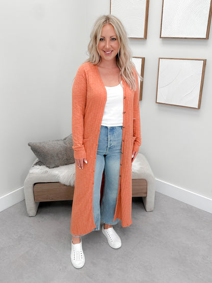 Heaven Long Cardi in Sunset