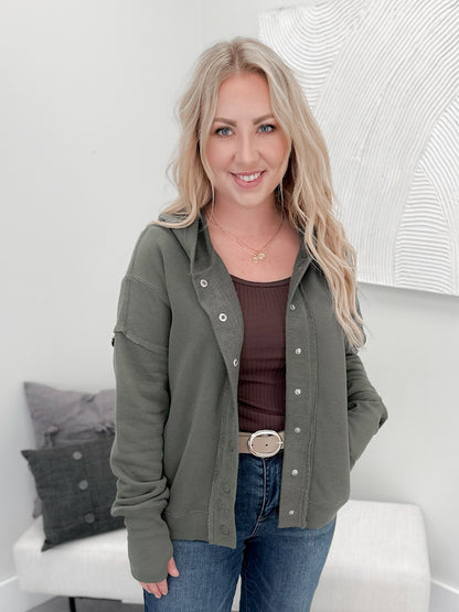 Ever Snap Hoodie in Green - Small