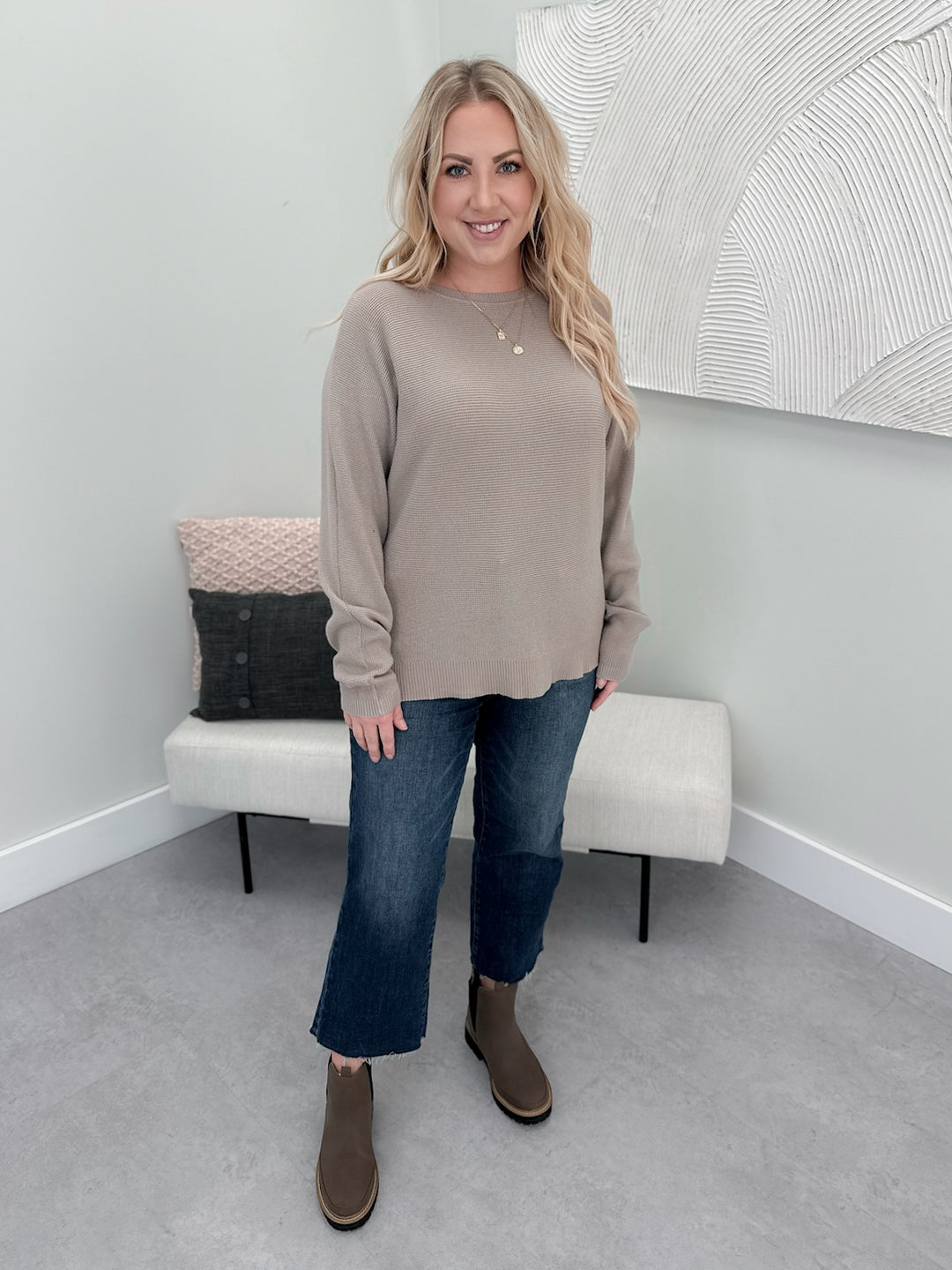 June Waffle In Warm Grey