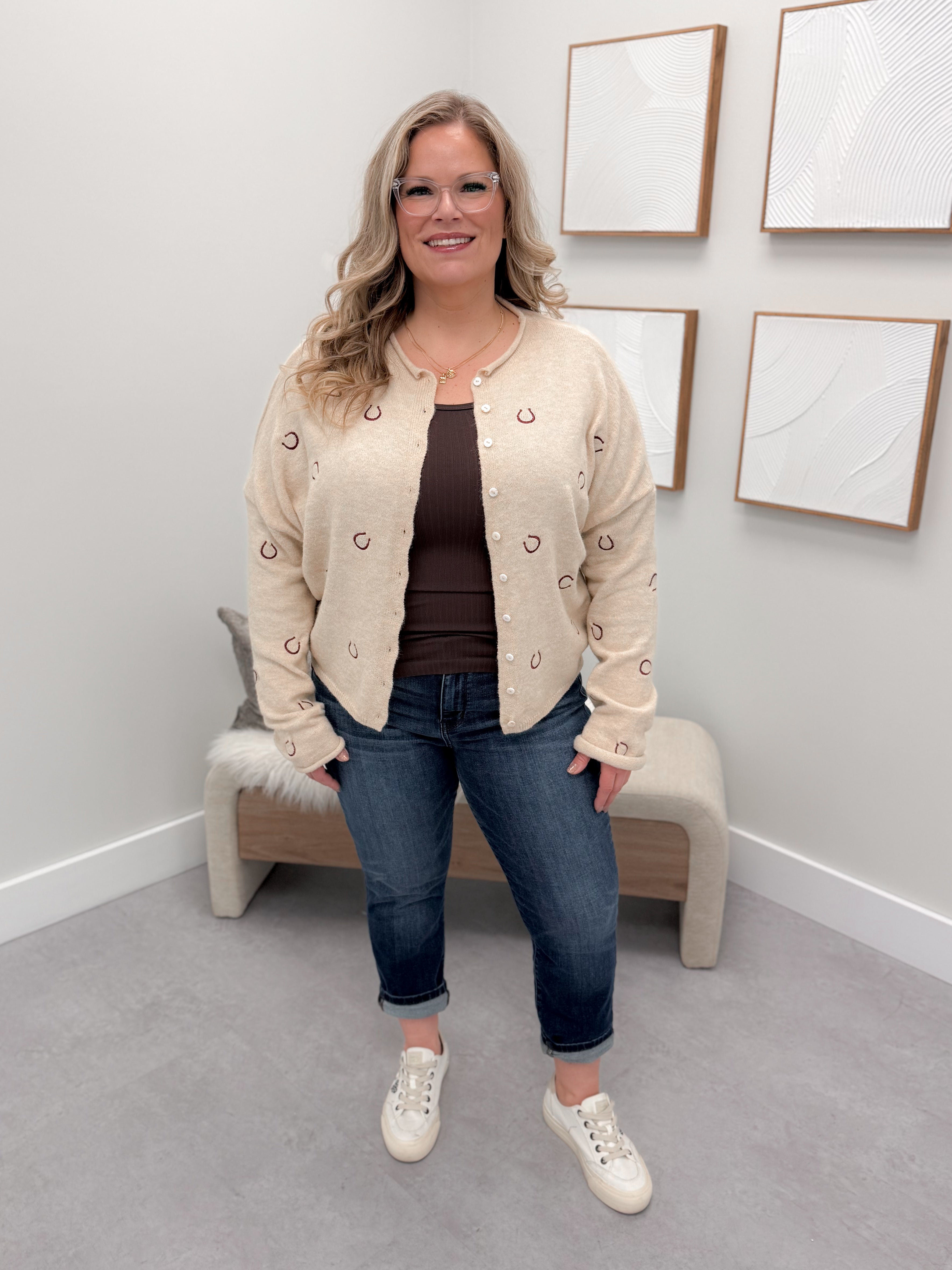 Horseshoe Cardigan in Oat