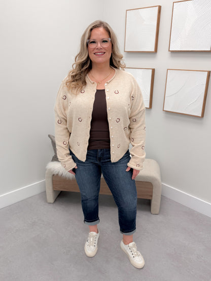 Horseshoe Cardigan in Oat