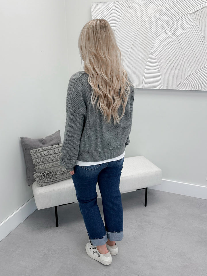 Maxine Cropped Cardigan in Grey