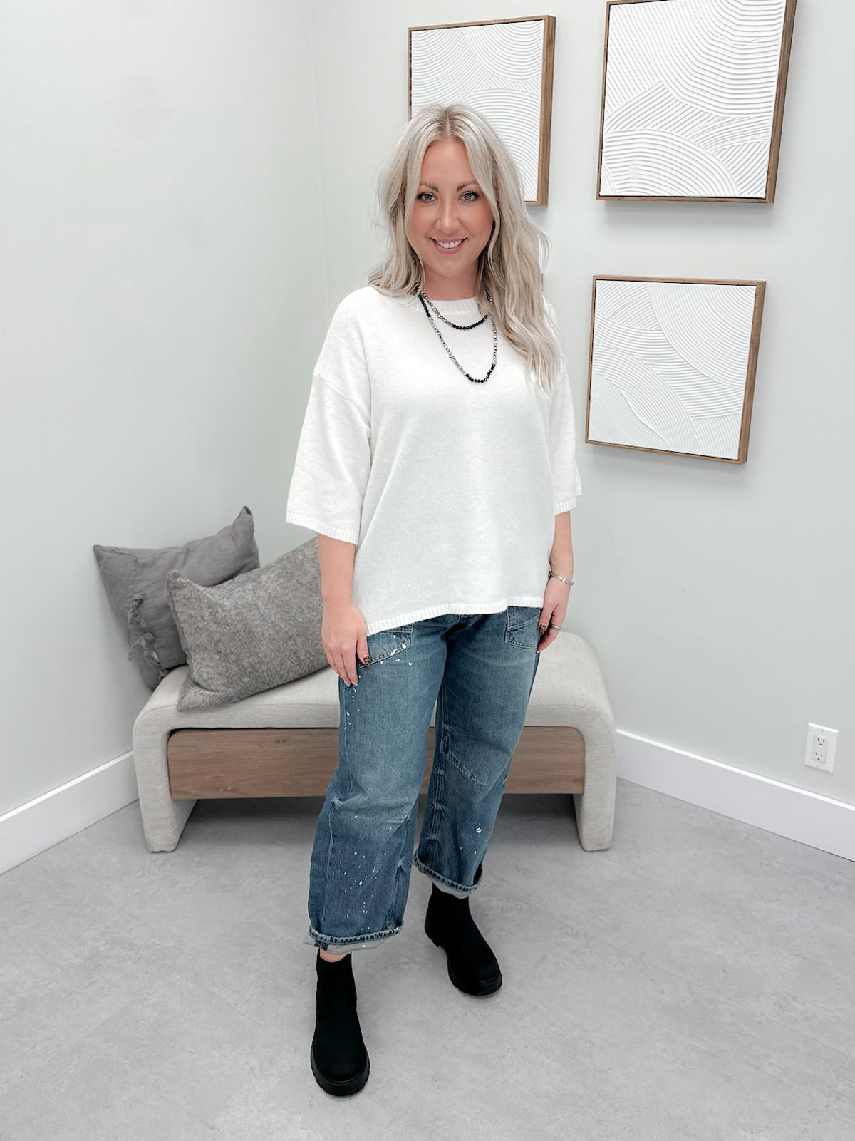 Heather Sweater in Cloud