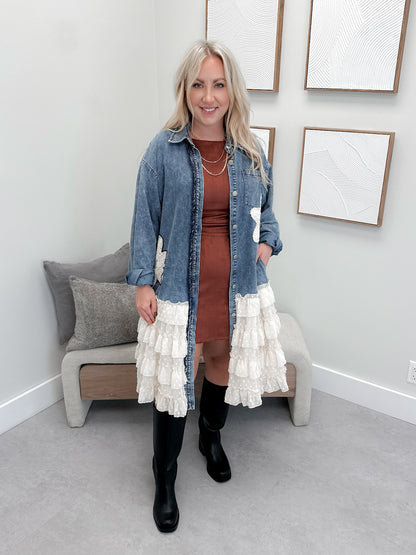 Memphis Frilled Denim Dress