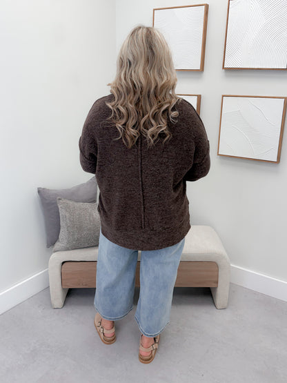 Denton Brushed Pullover in Brown