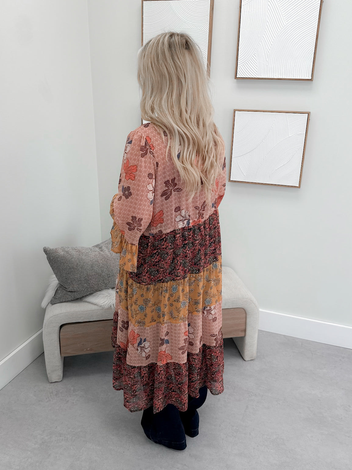 Botanical Sheer Cardi in Patchwork