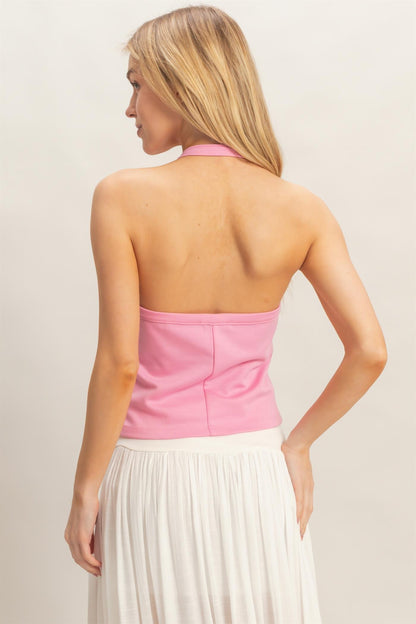Jenny Halter Top in Pink