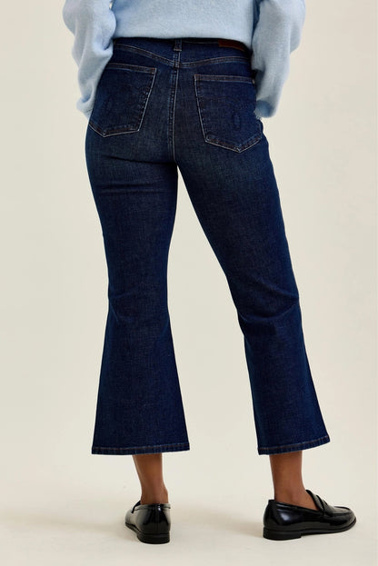 Amy Kick Flare Dark Wash Tummy Control Jeans by Judy Blue