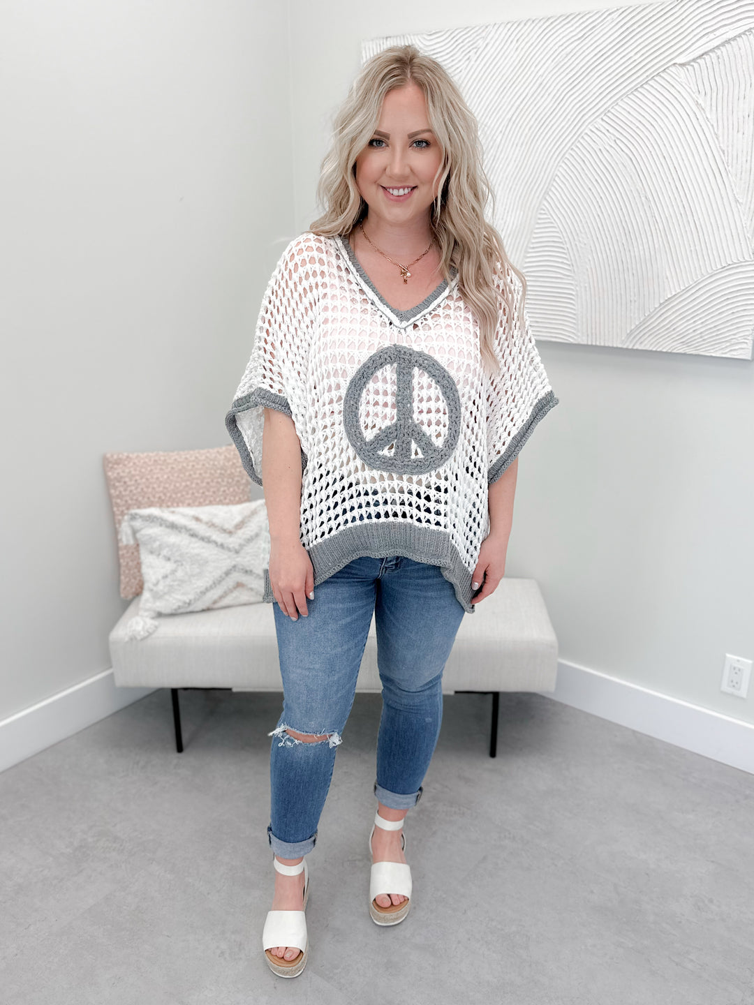 Peace Out Knit Sweater by Pol